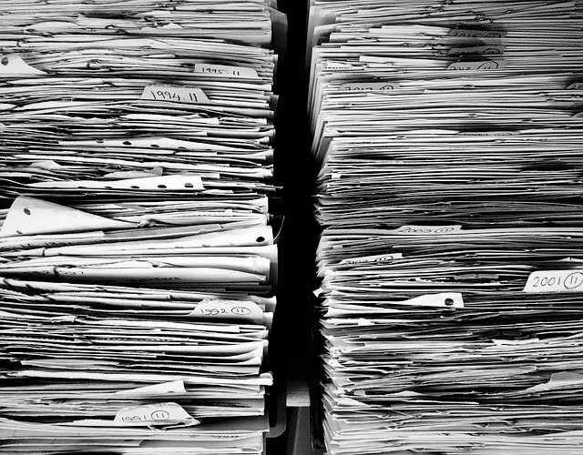 piles of tax papers